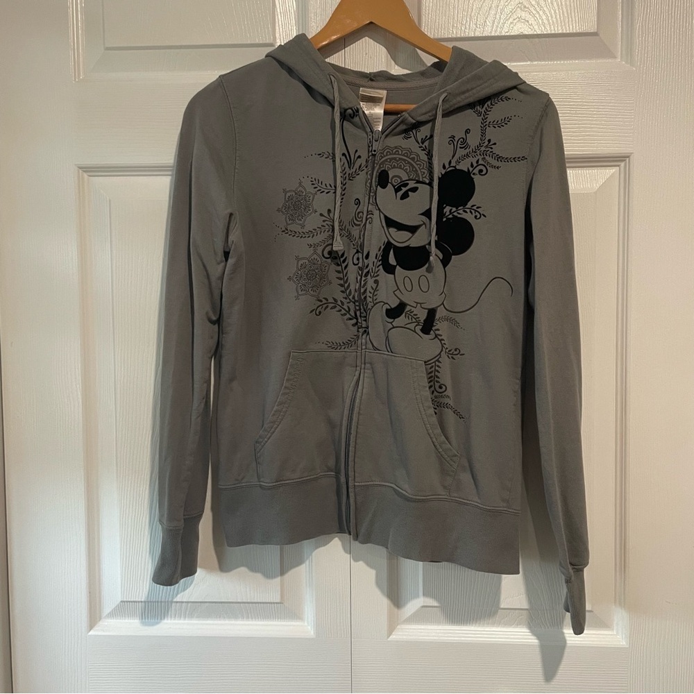 Disney Gray Hoodie with Character velour